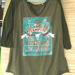 Western logo women's 3/4 sleeve t-shirt